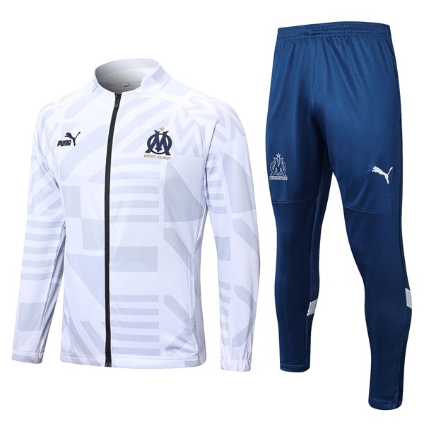 Survetement Marseille 2022 2023 Blanc Bleu